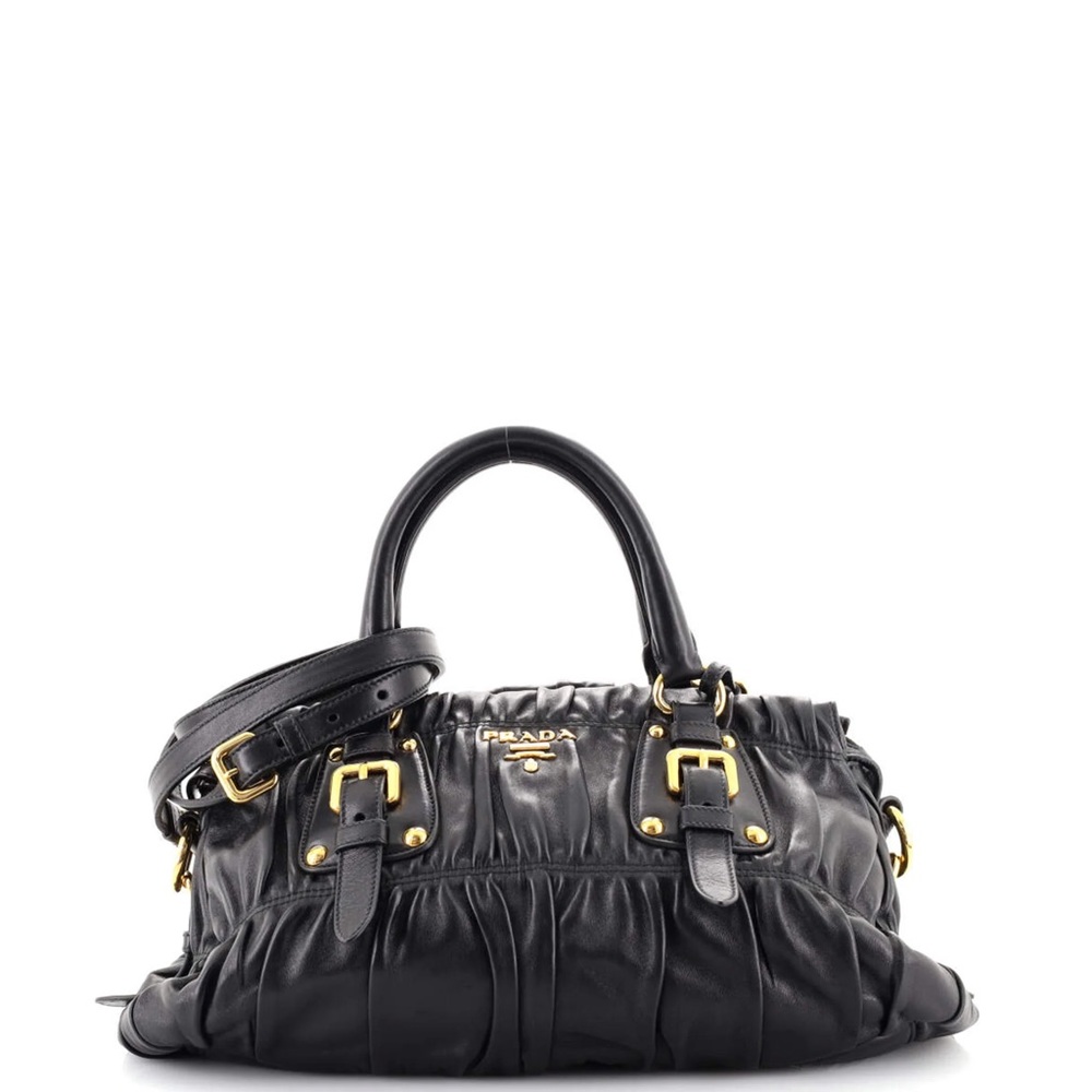 PRADA Gaufre Convertible Satchel Nappa Leather Medium